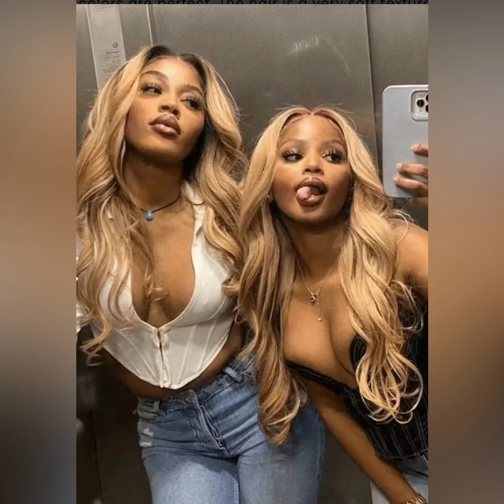 Rich Girl Vibe Balayage Blonde Highlight HD Transparent Lace Front HumanHair Wig - Picture 6 of 16